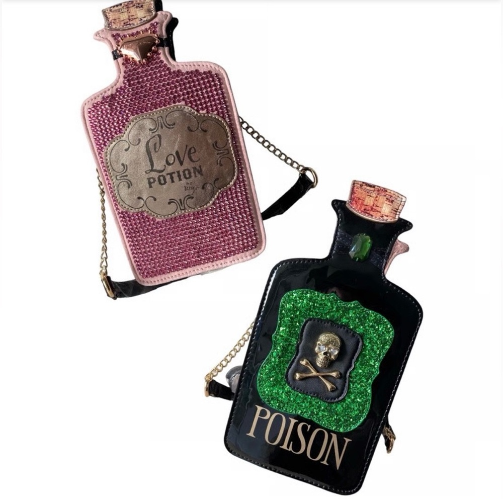 Betsey Johnson Love Potion or Poison Double Sided Crossbody Purse